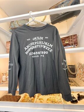 Gray Ouija Graphic Long-Sleeve Shirt - Fits women size S/M